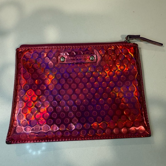 Kate Spade Iridescent Red and Purple Pouch - Picture 1 of 8